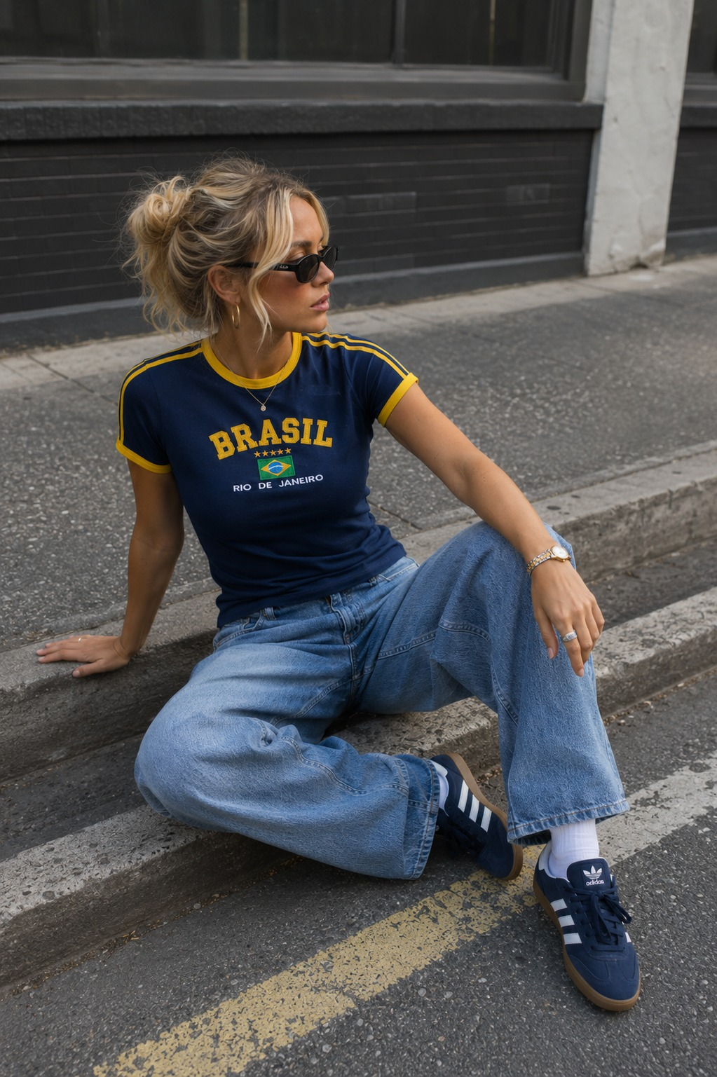 BRSL Tee - Navy Blue lifestyle